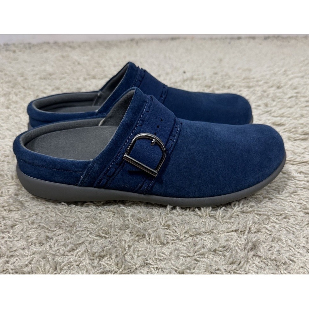 Revitalign Women's Blue Buckle Slip On Mules‎ Clogs Shoes Size 8.5 Comfort Boho